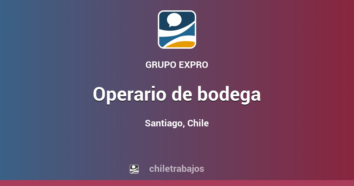 Operario De Bodega Santiago Chiletrabajos