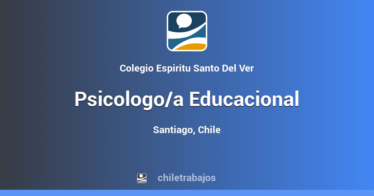 Psicologo a educacional santiago chiletrabajos