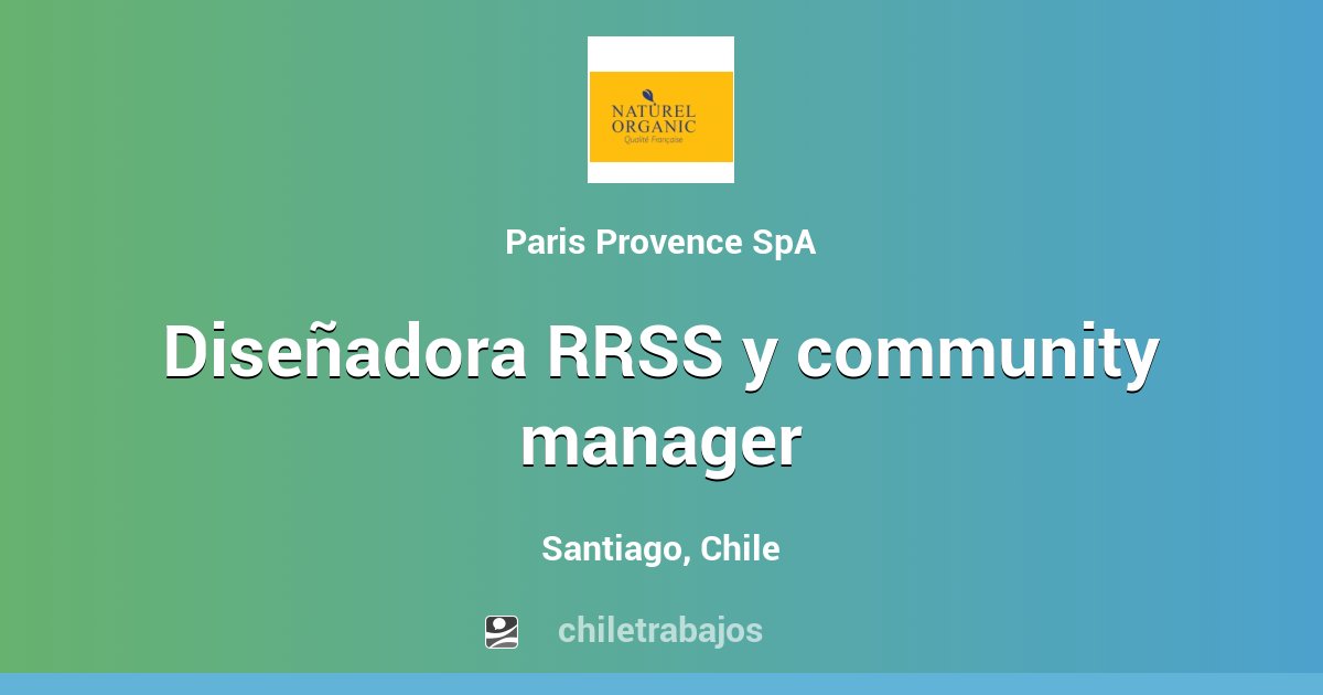 Diseñadora RRSS y community manager - Santiago | Chiletrabajos